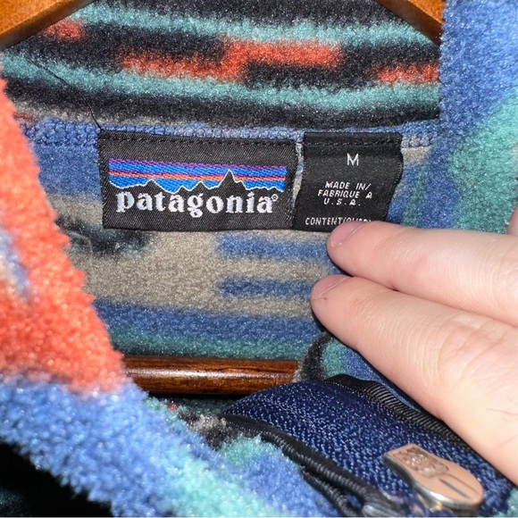 Vintage Patagonia Spring 1996 Anatolia 1/2 Zip Synchilla Aztec Fleece Pullover - Picture 3 of 3